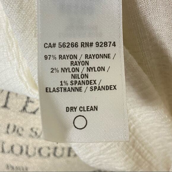 Ella moss White Slit Sleeve Cold Shoulder Peasant Top Blouse Women’s Size XS - Picture 7 of 8